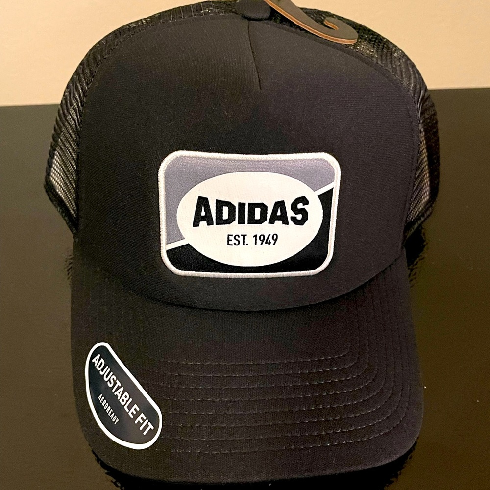 Adidas Womens Foam Trucker Hat NEW Snap Back Aeroready Black Gray White Mesh
